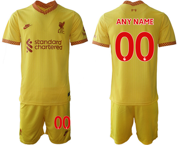 Men's Liverpool Custom Yellow Away Jersey Suit