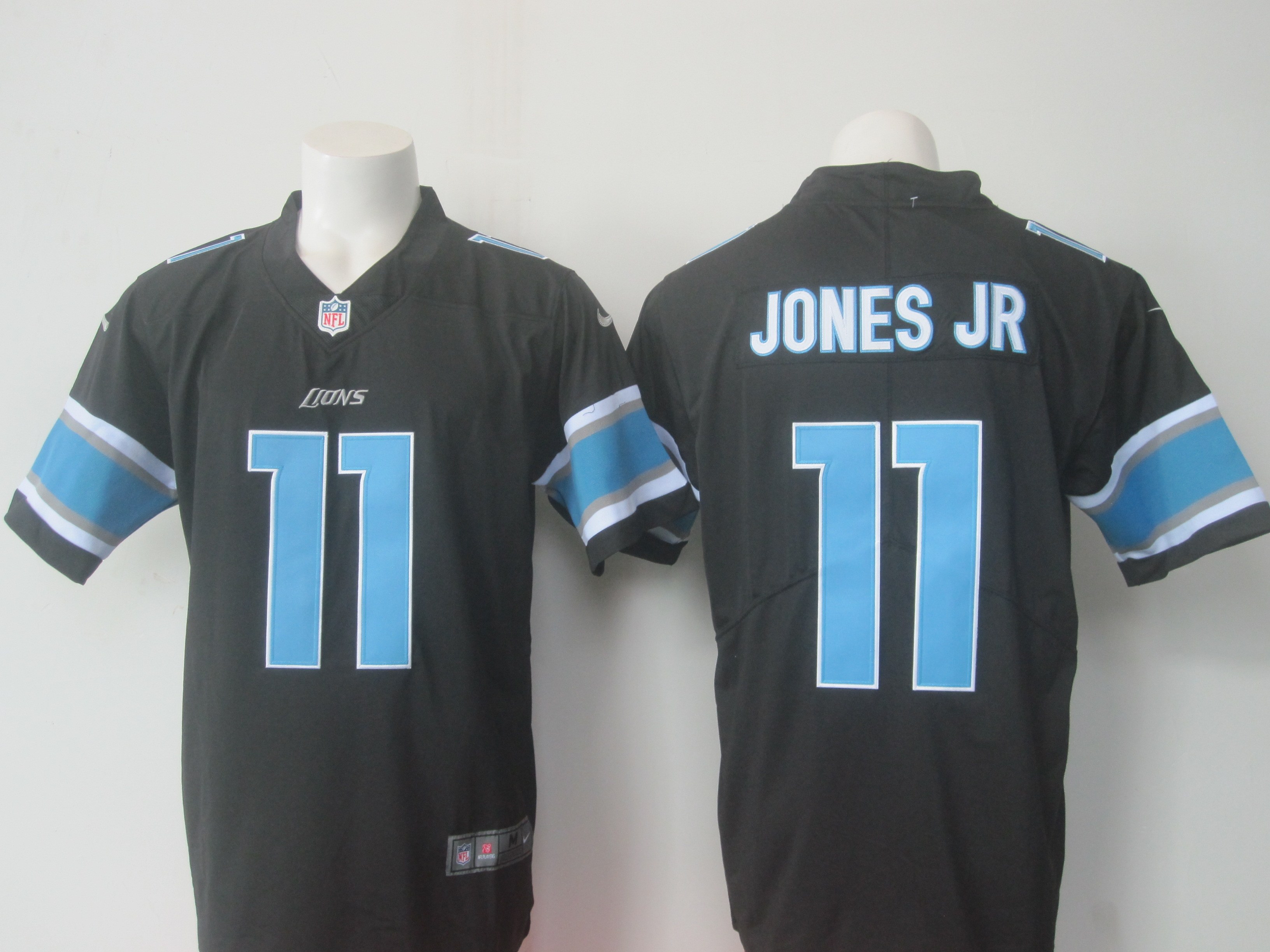 Men's Nike Detroit Lions #11 Marvin Jones Jr Black Limited Rush Stitched NFL Jersey