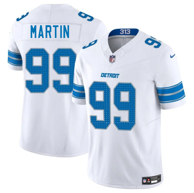 Men's Detroit Lions #99 Brodric Martin White 2025 F.U.S.E. Vapor Limited Stitched Jersey