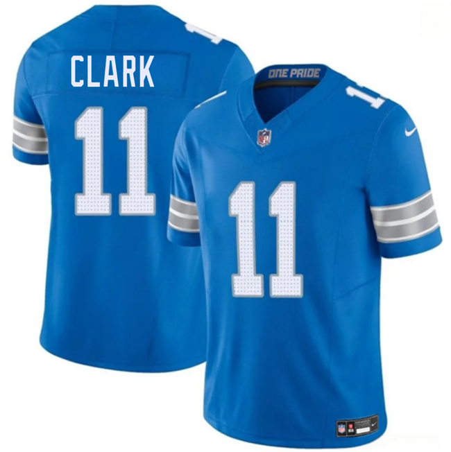 Men's Detroit Lions #11 Damone Clark Blue 2026 F.U.S.E. Vapor Limited Stitched Jersey
