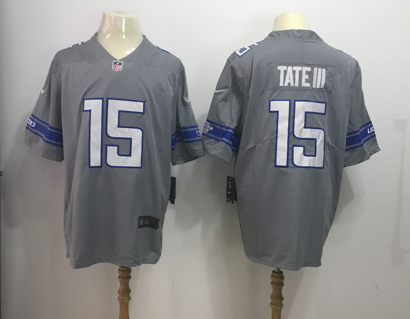 Men's Detroit Lions #15 Golden Tate Nike Gray 2017 Color Rush Legend Stitched MLB Jersey
